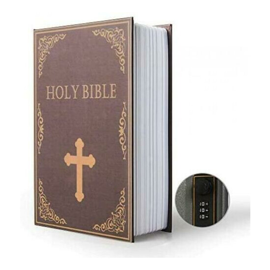 Diversion Book Safe Storage Box Bible Secret Combination Lock Hide Valuables image {1}