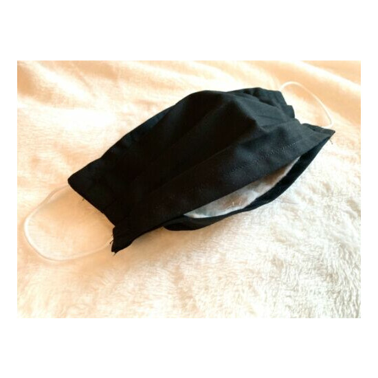 Black Face Mask Washable Soft Cotton Double Layer Filter Reusable Nose Wire image {2}