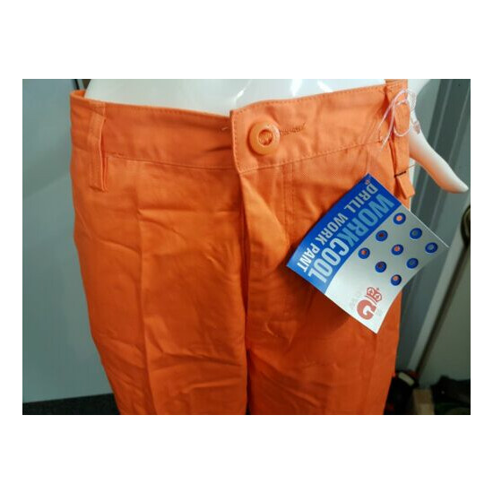 King Gee Work Cool Drill Pants - Size 87R plain - K13800 ORA Orange - New image {2}