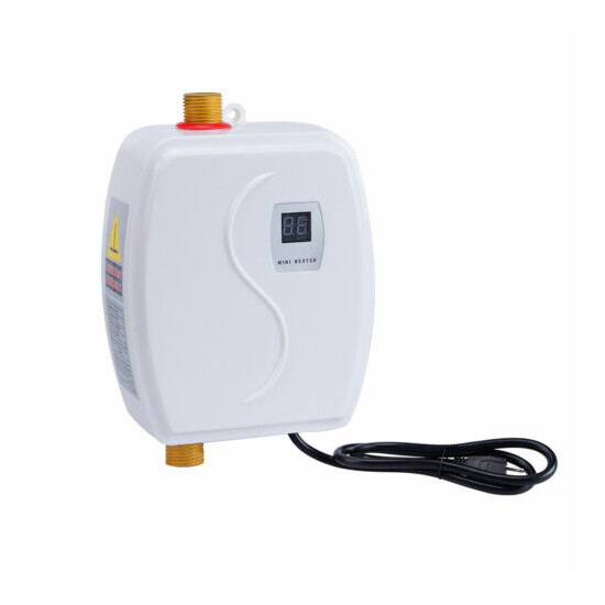 3000W Mini Electric Tankless Water Heater Instant Water Heater Shower Kitchen image {2}