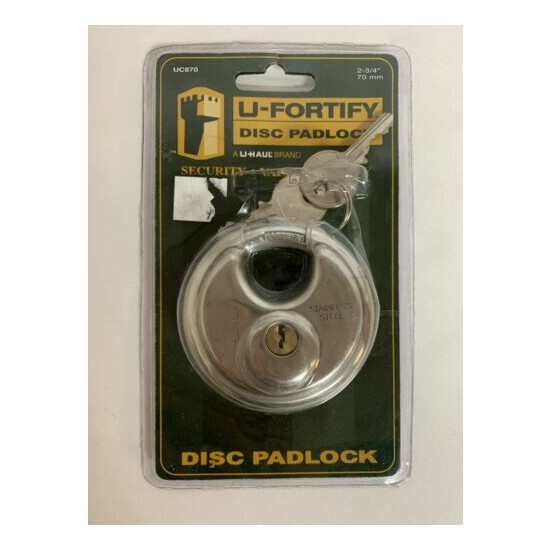 U-Fortify Disc Padlock 2.75” Stainless New! image {1}