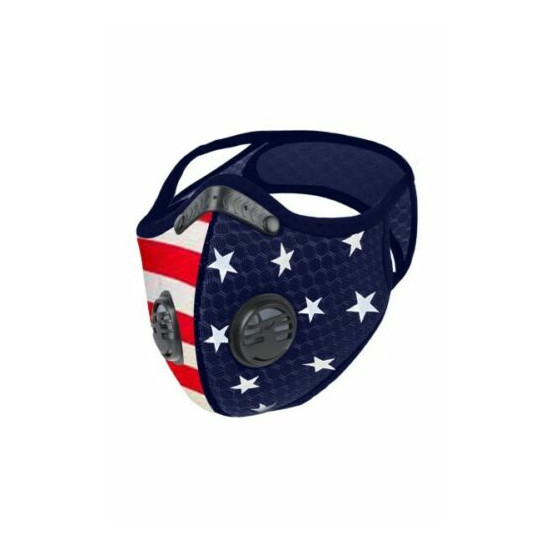 Star Stripes Print Double Air Breathing Valve Mask image {3}