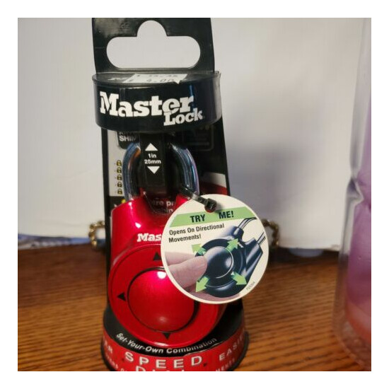 MASTER LOCK Speed Dial Combination Lock Security Padlock Set your Own Combo~RED image {1}