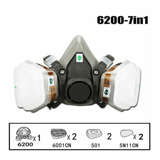 Special Offer 7in1 Gas Mask Spray Painting 6200 Respirator Safety Reusable image {1}