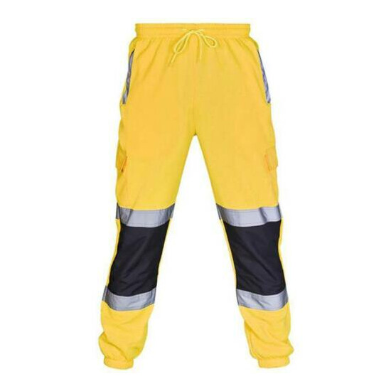 Hi Viz Vis Men Windproof Trouser High Visibility Safety Reflective Work Pants image {18}