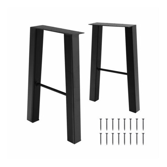 16'' Industry Table Desk Leg Metal Steel Chair Bench Legs DIY furniture Black image {2}