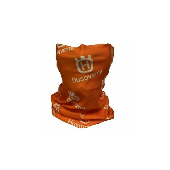 Husqvarna Orange Buff Multi Functional Face Head Wear Covering Mask image {1}