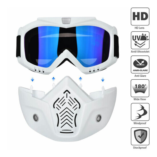 Protective Goggles Eye Protection Glasses Detachable Face Mask Work Lenses PPE image {2}