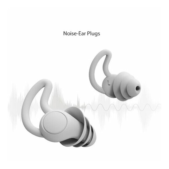 Silicone Ear Plugs Anti Noise Reduction Hearing Protection Earplugs Insulat l-dm image {4}