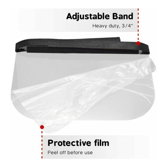2 Pack Made in USA Durable and Reusable Face Shield, One Size Fits All, Anti-Fog image {4}