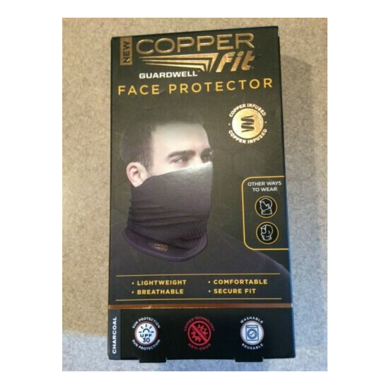 NIB Copper Fit Guardwell Face Protector Charcoal Color Reusable Copper Infused. image {1}