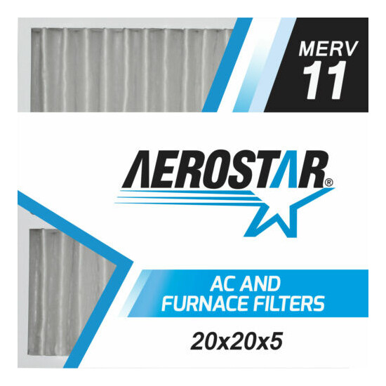 Aerostar 20x20x5 MERV 11 Furnace Air Filter, 2 Pack image {1}