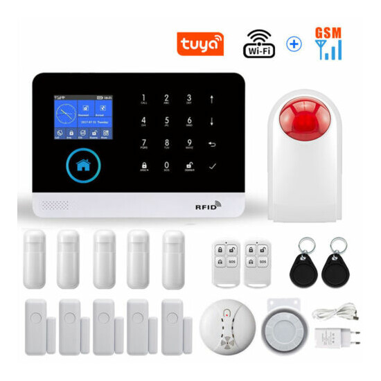 Tuya WiFi+GSM Wireless Smart Home/Office Security Burglar Alarm Siren System Kit image {1}