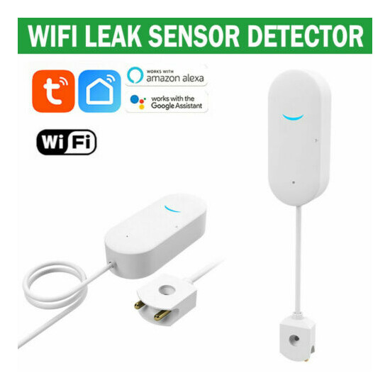 2X Tuya Smart WiFi Water Leak Sensor Flood Leakage Level Alarm Overflow Detector image {2}