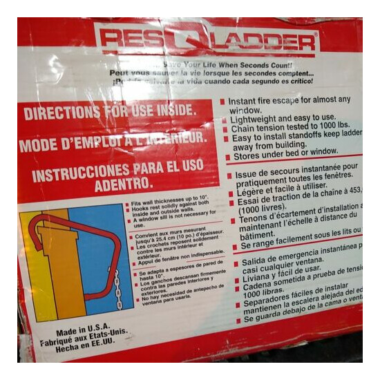 ResQLadder Fire Escape Ladder, 3 Story Portable Emergency Escape Ladder, 25-Foot image {4}