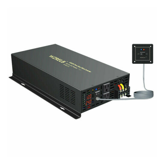 4000 Watt Pure Sine Wave Power Inverter 24V to 120V Remote Switch Solar Off Grid image {1}