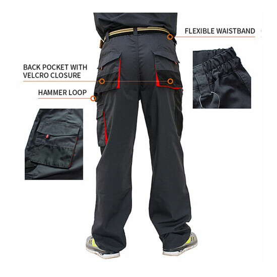 Combat Style Work Trousers - Heavy Duty Pants Knee Pad Cargo Multi Pocket UK. image {7}