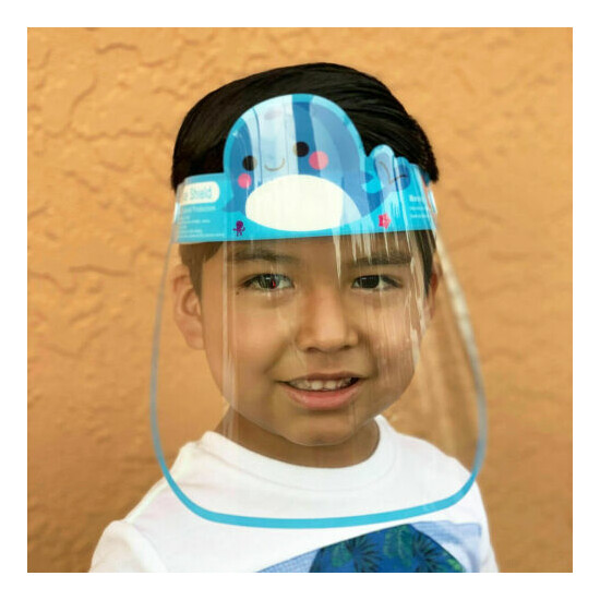 Kids Full Face Shield Mask Plastic Visor 10 PACK SHIELD Boy Girl Reusable School image {5}