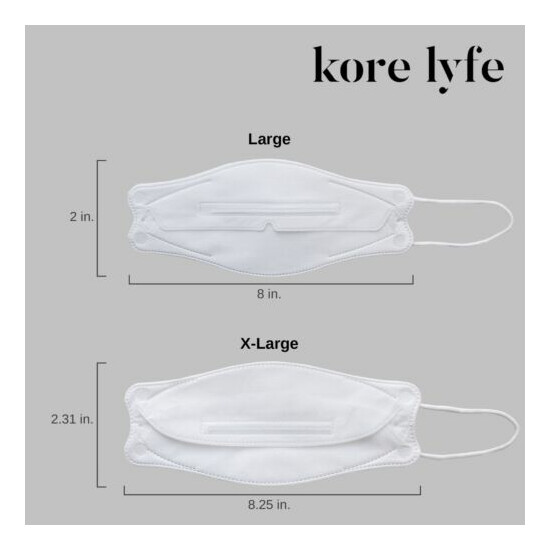 Face Covering - White Large - 10 PCS Reclosable Package - Made in Korea image {4}
