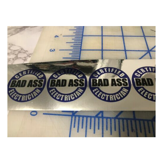 (4) Funny CERTIFIED Bad a$$ Electrician Hard Hat Welding Helmet Stickers Decal  image {5}