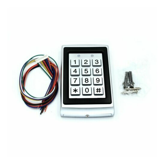 Door Access Control Metal EM 125KHz Card Reader Luminous Keypad Fobs 1000 Users image {2}