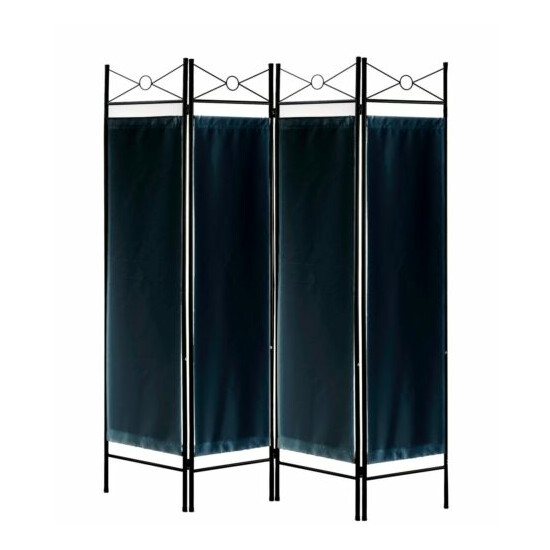 4, 6, 8 Panels Metal Room Divider Screen Black, White, Brown, Red Woven Insert image {3}
