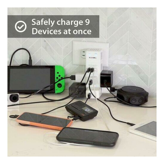 180 Degree Swivel, Power Surge Protector, Electric Charging Station - Brand New image {2}