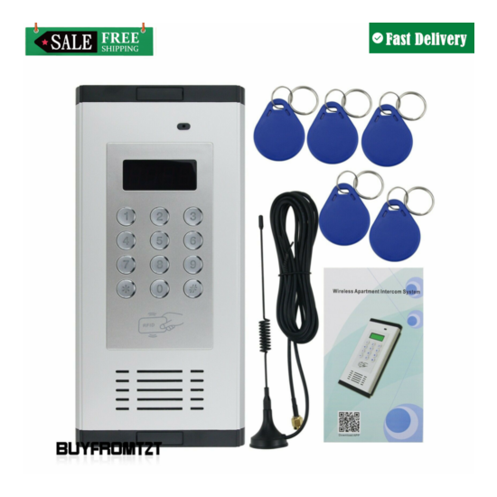 K6 Wireless System Security 2GAudio Intercom Gate Door Entry Access Control RFID image {1}