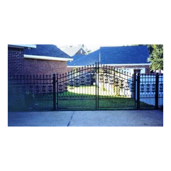 # 1038 Steel / Iron Driveway Entry Gate 12 Foot WD Dual Swing Residential  image {2}