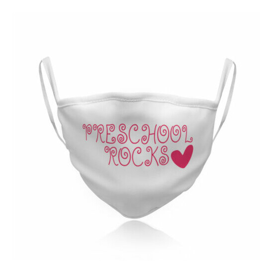 Cotton Washable Reusable Face Mask Preschool Rocks Teacher School Education image {1}