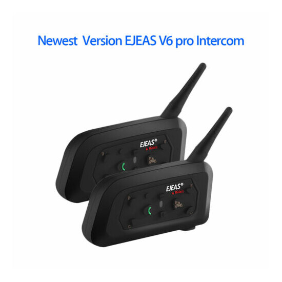 2Pcs EJEAS V6 1200M Motorcycle BT Intercom Headset Interphone GPS Waterproof image {1}