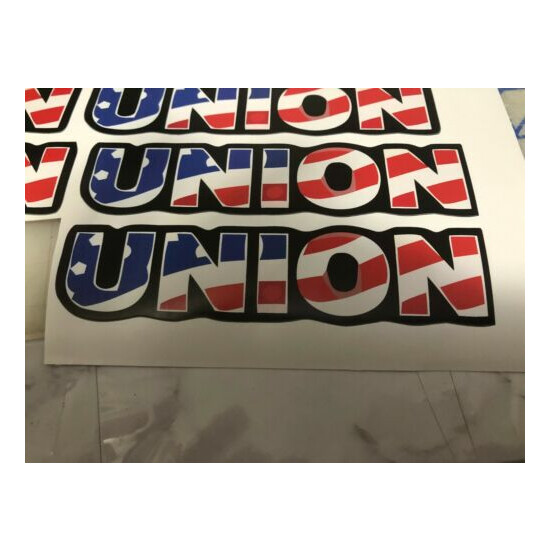 Funny UNION RED WHITE AND BLUE Hard Hat Sticker Construction Decals  image {1}