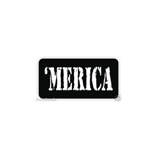 MERICA Hard Hat Sticker <> Decal Funny Label Welding Motorcycle Helmet America image {1}
