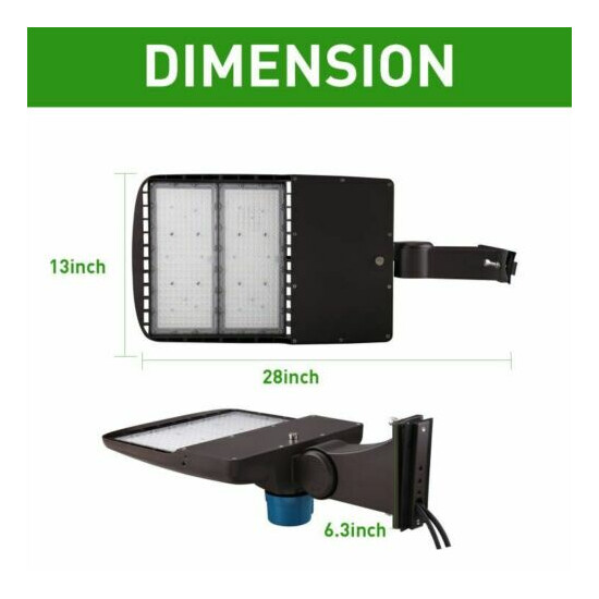 300W LED Shoebox Lights Dusk to Dawn Photocell Included with Direct Arms Mount Thumb {6}