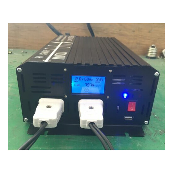 LCD Pure Sine Wave Power Inverter 1000W 12V/24V to 110V/220V with USB Off Grid image {2}