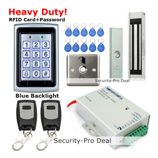 RFID Card+Password Door Access Control+ Magnetic Door Lock+ 2Remotes+Exit+Cards image {1}