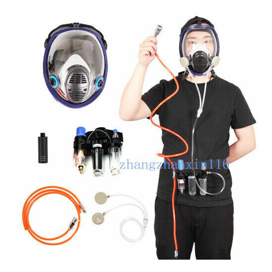 3 In1 Function Supplied Air Fed Respirator Kit System for 6800 Face Gas Mask image {1}