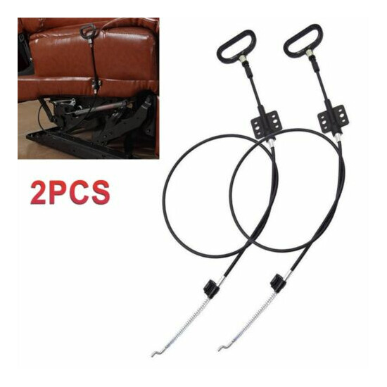 2Pcs Sofa Recliner Cables Release Pull Cables D-Ring Replacement Handle Suit image {2}