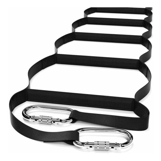 Emergency Escape Ladder with Carabiners | Made in USA Nylon Rescue Ladder  image {2}