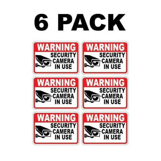 6x Security Video Surveillance Burgler Sticker Decal Warning Sign Camera in Use image {1}