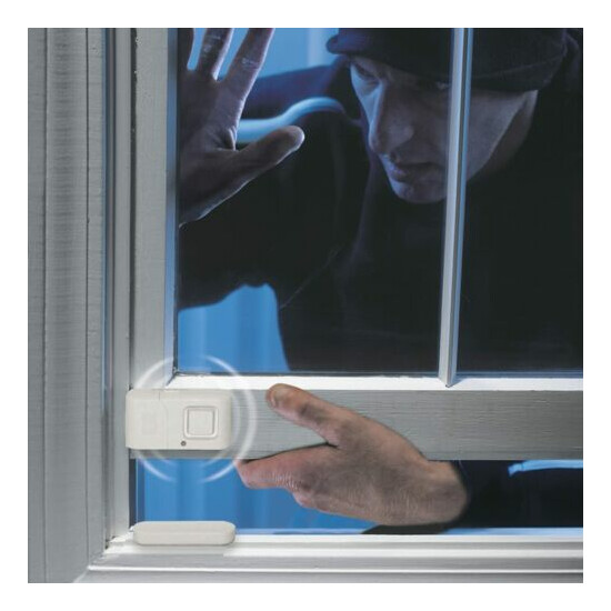 2 Pc Door Open Sensor Magnetic Window Alarm Chime Entry Alert Business Entrance image {2}