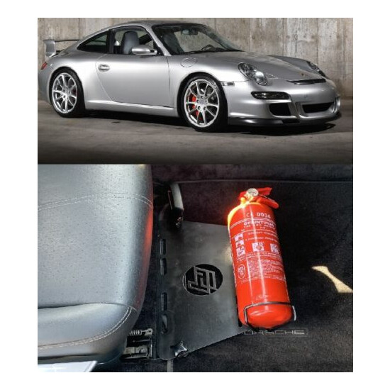 Porsche 911 997 F4 Fabrication Fire extinguisher mount holder bracket image {1}