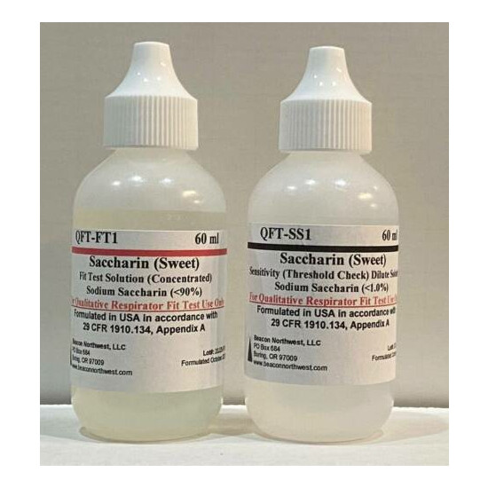 Respirator Fit Test Solution Set - Saccharin (sweet) - 60 ml ea. image {1}
