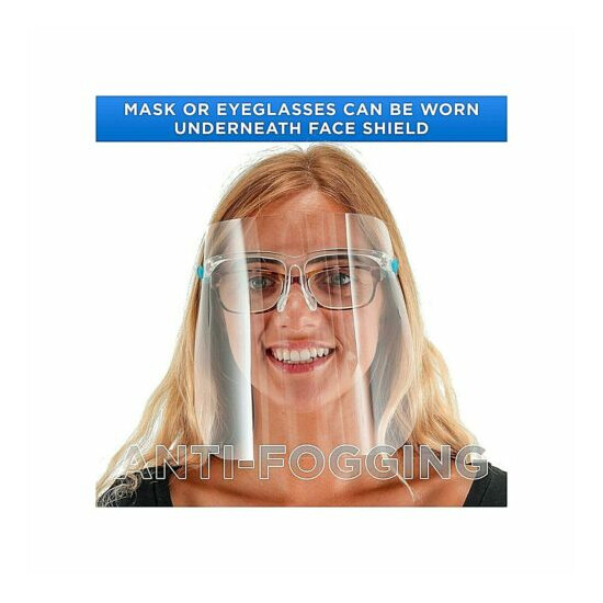 Safety Face Shields with Glasses Frames Ultra Clear Protective Mask Alternative image {4}