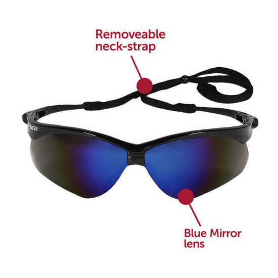 Jackson Nemesis Safety Glasses 14481 Blue Mirror Sunglasses Package 3 PAIR image {2}