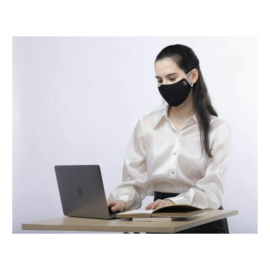 5 PCS Dony Triple Layer Black Cloth Face Mask Washable Over 60 Times Black Color image {7}