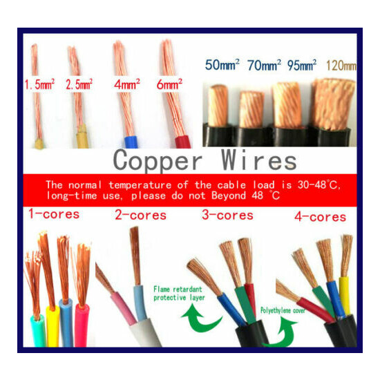 Outdoor Electric Wire 1 2 3 4cores 1.5/2.5 4/6 10-95mm² Home Wiring Cables Plugs image {2}