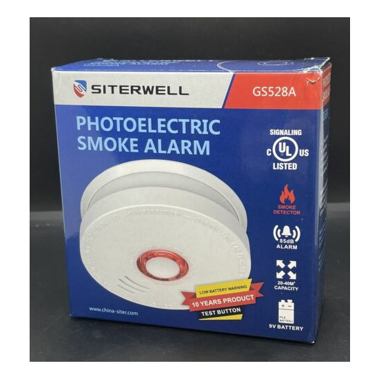 SITERWELL Photoelectric Sensor Smoke Detector & Fire Alarm GS528A Brand New image {1}