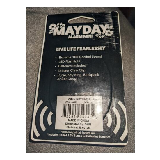 Mayday Mini Black Self Defense Keychain Personal Alarm Emergency Keyring image {2}