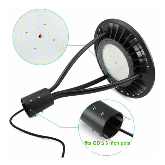 LED Circular Post Top Pole Lights for Garden Pathway Courtyard, 5000K 100-277VAC image {4}